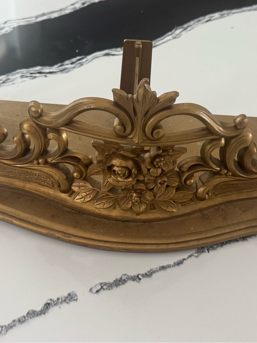 Ornate Floral Wall Decor Accent in Gold